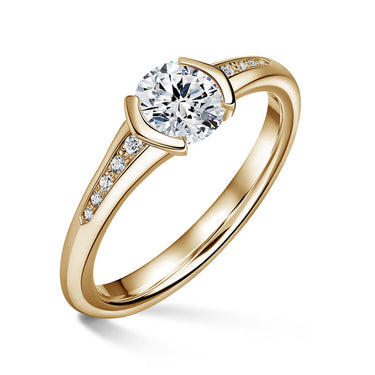 Harmonia | Zásnubní prsten se středovým kamenem 1.000ct, žluté zlato, s diamanty