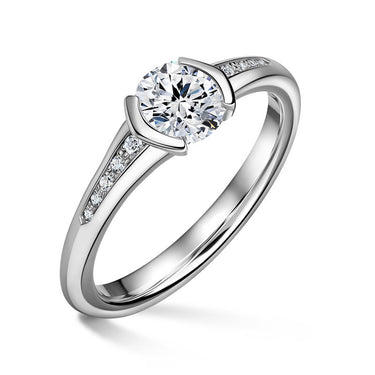 Harmonia | Zásnubní prsten se středovým kamenem 1.000ct, bílé zlato, s diamanty