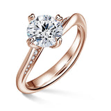 Freya Side Stones | Zásnubný prsteň so stredovým kameňom 1.900ct, ružové zlato, s diamantmi