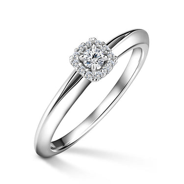 Odette | Zásnubní prsten se středovým diamantem 0.085ct, bílé zlato, s diamanty