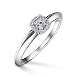 Odette | Zásnubní prsten se středovým diamantem 0.145ct, bílé zlato, s diamanty