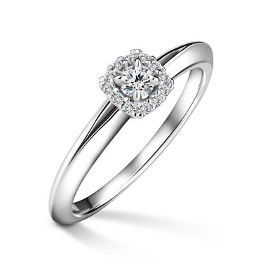 Odette | Zásnubní prsten se středovým diamantem 0.145ct, bílé zlato, s diamanty