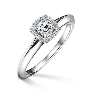 Odette | Zásnubní prsten se středovým diamantem 0.25ct, bílé zlato, s diamanty