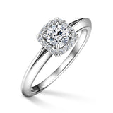 Odette | Zásnubní prsten se středovým diamantem 0.400ct, bílé zlato, s diamanty