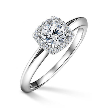 Odette | Zásnubní prsten se středovým diamantem 0.500ct, bílé zlato, s diamanty