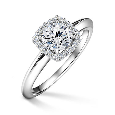 Odette | Zásnubní prsten se středovým diamantem 0.700ct, bílé zlato, s diamanty