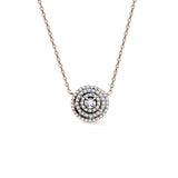 Zlatý dámský náhrdelník DF 4347 v kombinaci růžového a bílého zlata, s řetízkem a brilianty