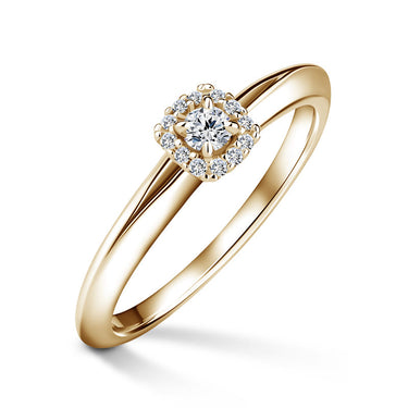 Odette | Zásnubní prsten se středovým diamantem 0.085ct, žluté zlato, s diamanty