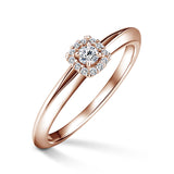 Odette | Zásnubní prsten se středovým diamantem 0.085ct, růžové zlato, s diamanty