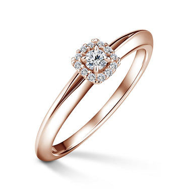 Odette | Zásnubní prsten se středovým diamantem 0.085ct, růžové zlato, s diamanty