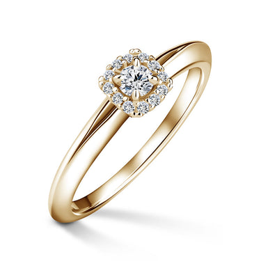 Odette | Zásnubní prsten se středovým diamantem 0.145ct, žluté zlato, s diamanty