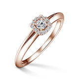 Odette | Zásnubní prsten se středovým diamantem 0.145ct, růžové zlato, s diamanty