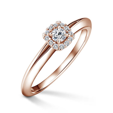 Odette | Zásnubní prsten se středovým diamantem 0.145ct, růžové zlato, s diamanty