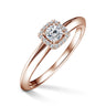 Odette | Zásnubní prsten se středovým diamantem 0.180ct, růžové zlato, s diamanty