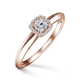Odette | Zásnubní prsten se středovým diamantem 0.180ct, růžové zlato, s diamanty