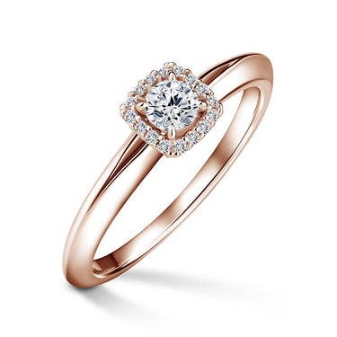 Odette | Zásnubní prsten se středovým diamantem 0.180ct, růžové zlato, s diamanty