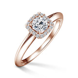 Odette | Zásnubní prsten se středovým diamantem 0.400ct, růžové zlato, s diamanty