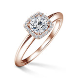 Odette | Zásnubní prsten se středovým diamantem 0.500ct, růžové zlato, s diamanty