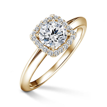 Odette | Zásnubní prsten se středovým diamantem 0.700ct, žluté zlato, s diamanty