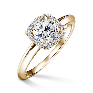 Odette | Zásnubní prsten se středovým diamantem 0.900ct, žluté zlato, s diamanty