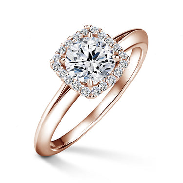Odette | Zásnubní prsten se středovým diamantem 0.900ct, růžové zlato, s diamanty