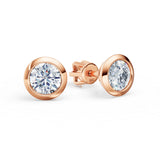 Dámské náušnice DF 3676 z růžového zlata s diamanty o celkové váze 1.00 ct