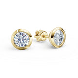 Dámské náušnice DF 3677 ze žlutého zlata s diamanty o celkové váze 1.44 ct