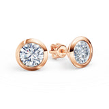 Dámské náušnice DF 3677 z růžového zlata s diamanty o celkové váze 2.00 ct