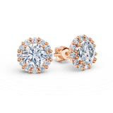 Zlaté náušnice DF 3709 z růžového zlata s diamanty o celkové váze 2.64 ct