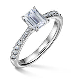 Arlene Side Stones | Zásnubní prsten se středovým kamenem 1.000ct, bílé zlato, s diamanty