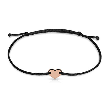 Náramek zlaté srdce s červenou šňůrkou Danfil DLB/BLL008, růžové zlato