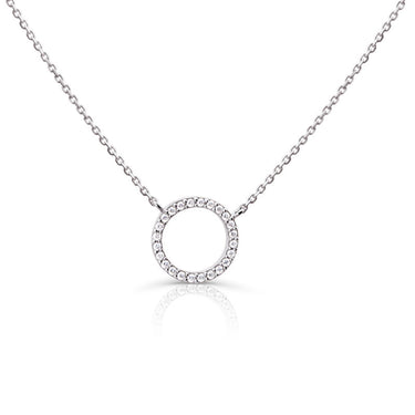 Zlatý náhrdelník DF 4369, bílé zlato, s brilianty