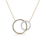 Zlatý dámský náhrdelník DF 3773, žluté+bílé zlato, s brilianty