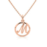 Zlatý dámský přívěsek DLP 5332, písmenko M, růžové zlato