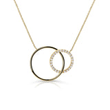 Zlatý dámský náhrdelník DF 3773, žluté zlato, s brilianty