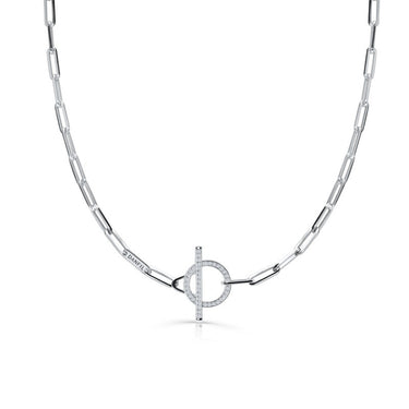 Zlatý náhrdelník DF 5849, bílé zlato, s brilianty