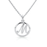 Zlatý dámský přívěsek DLP 5332, písmenko M, bílé zlato