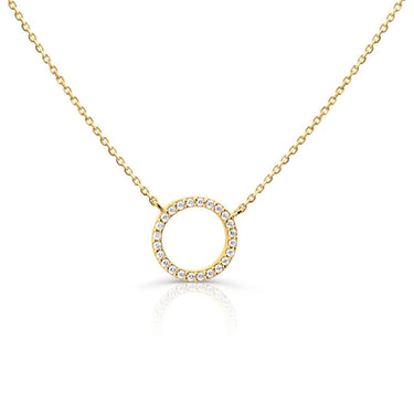 Zlatý náhrdelník DF 4369, žluté zlato, s brilianty