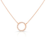 Zlatý náhrdelník DF 4369, růžové zlato, s brilianty