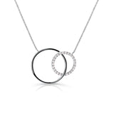 Zlatý dámský náhrdelník DF 3773, bílé zlato, s brilianty