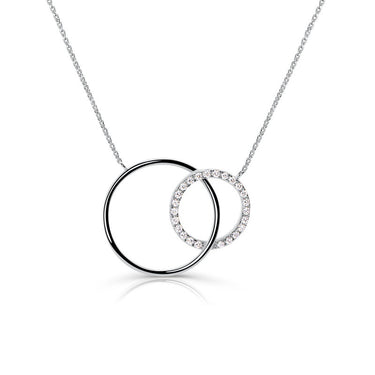Zlatý dámský náhrdelník DF 3773, bílé zlato, s brilianty