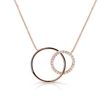 Zlatý dámský náhrdelník DF 3773, růžové zlato, s brilianty