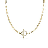 Zlatý náhrdelník DF 5849, žluté zlato, s brilianty