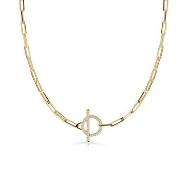 Zlatý náhrdelník DF 5849, žluté zlato, s brilianty