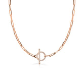 Zlatý náhrdelník DF 5849, růžové zlato, s brilianty