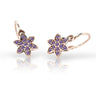 Dětské náušnice Danfil kytičky C2206 z růžového zlata s kamínky Amethyst, zapínání brizura