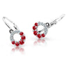 Dětské náušnice Danfil C2154 z bílého zlata s kamínky Ruby Dark, zapínání brizura