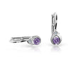 Dětské náušnice Danfil kapky C1898 z bílého zlata s kamínkem Amethyst, zapínání klapka