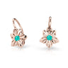 Dětské náušnice Danfil kytičky C2238 z růžového zlata s kamínkem Mint Green, zapínání brizura