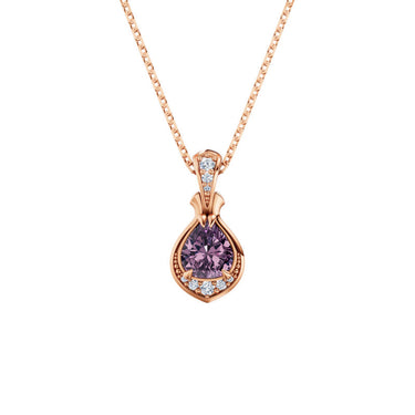 Dámský přívěsek DF 5910 z růžového zlata, se spinelem a diamanty